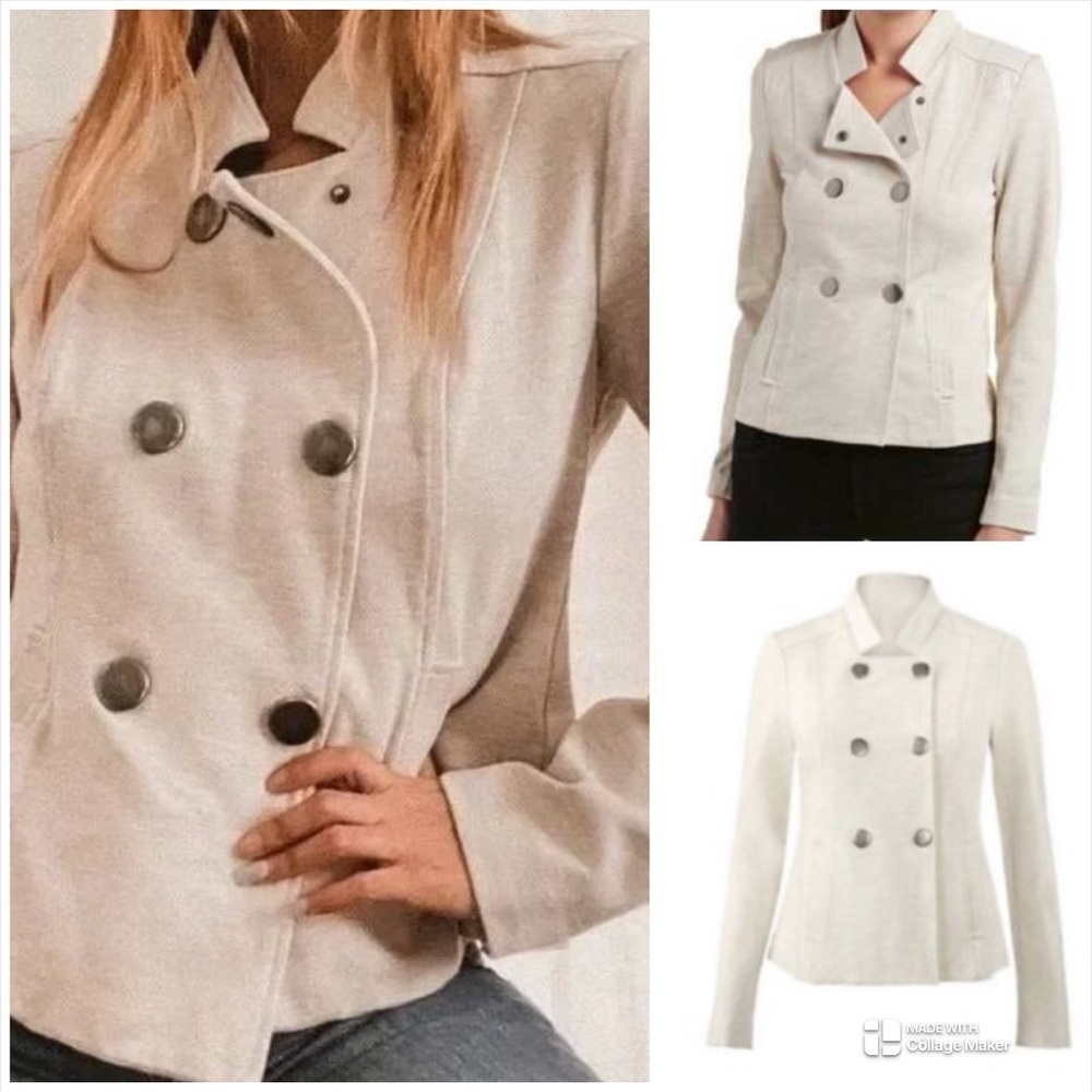 CAbi Charlie Double-Breasted Cream Jacket